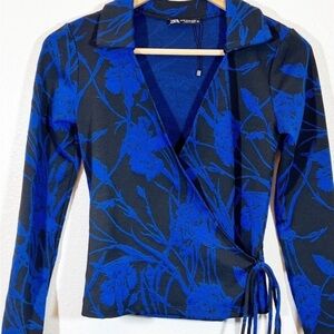 Zara belted long sleeve blouse Size S